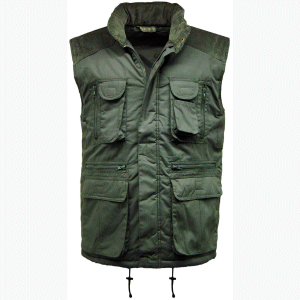 Mens Multi Pocket Padded Gilet - Olive