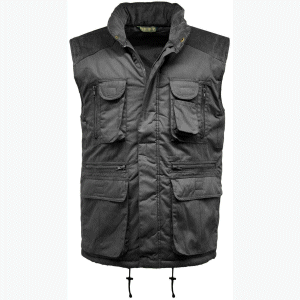 Mens Multi Pocket Padded Gilet - Black